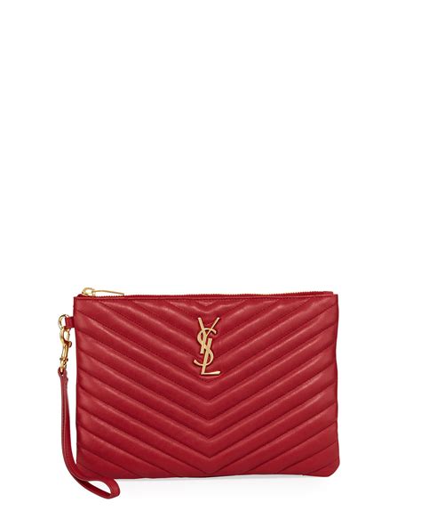 ysl monogram wristlet|YSL monogram quilted wallet.